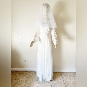 NEW Mikael Aghal lace long sleeve wedding gown size 10